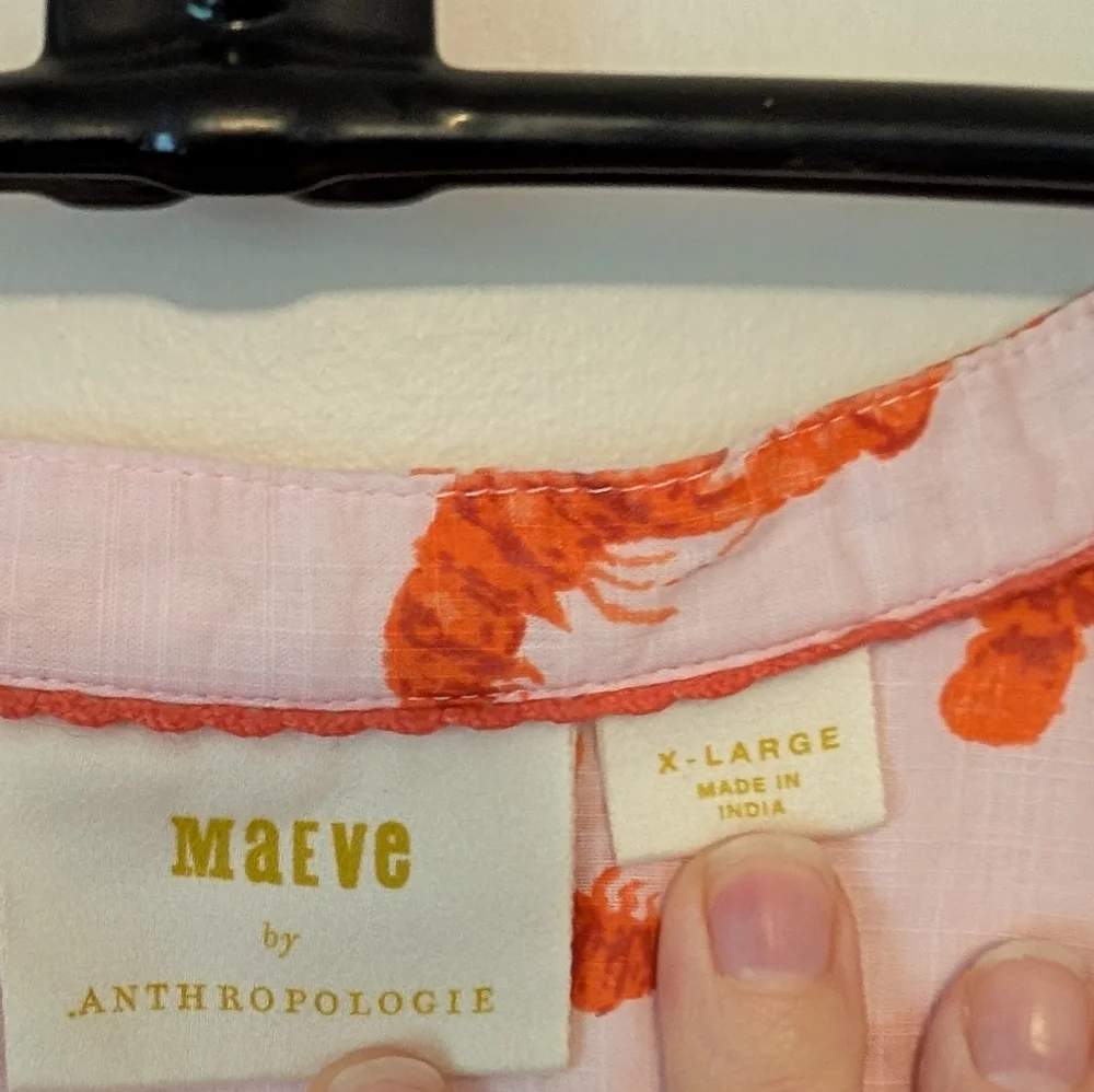 Maeve Anthropologie Lobster Button Up Shirt - Picture 2 of 7